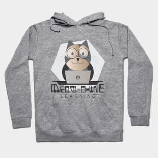 Meow-chine Learning, Brown Cat With Laptop Hoodie